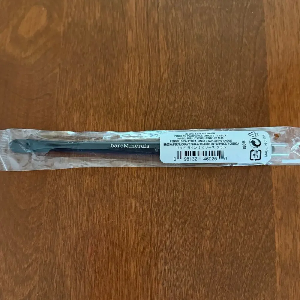 Bareminerals Lid Line & Crease Brush Black 2 Brushes in One - NEW IN PACKAGING